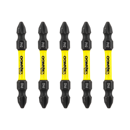 Kango HyperTorque™ Double-Ended PH2 59mm Impact Driver Bits 5 Pack, Magnetic Tips, High-Torque