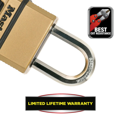Master Lock 56mm Excell Resettable Combo Padlock, Zinc Body, Boron Carbide Shackle