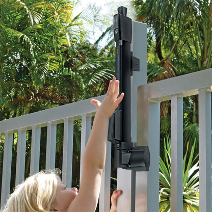 MagnaLatch Pool Gate Latch Kit with TruClose Hinges, Black, Child Safety, Easy Install