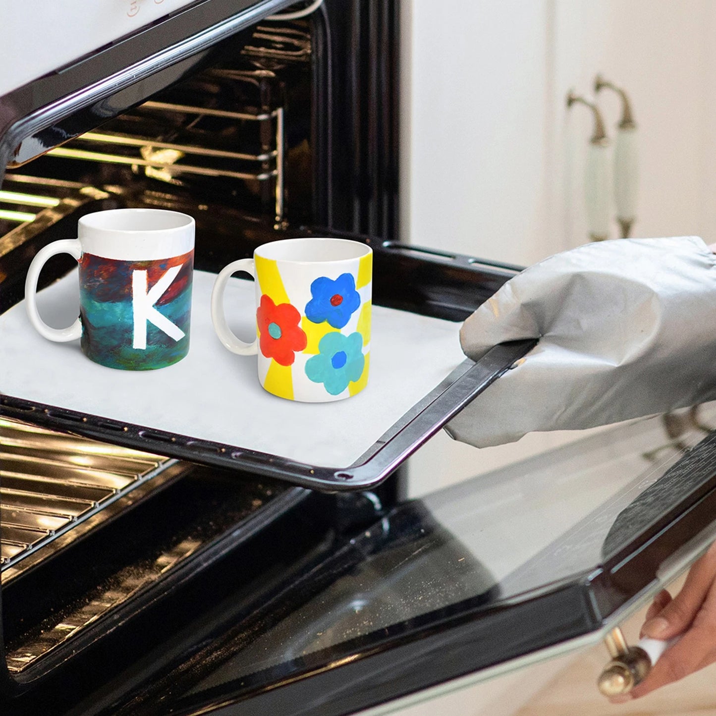 Boyle Crafty Creators Ceramic Mug Kit - Paint & Bake, 2 Mugs, 5 Paints, Indoor DIY Craft