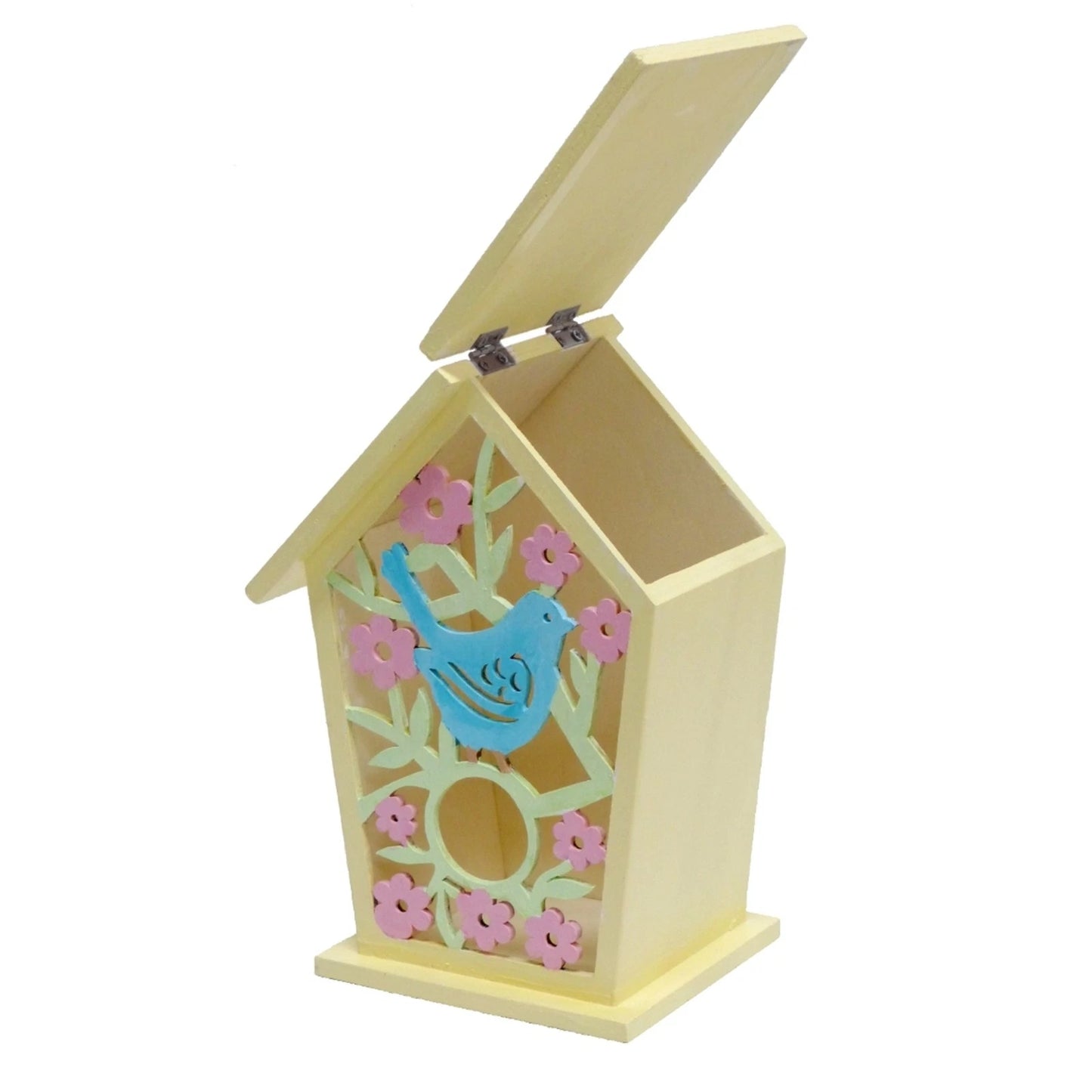Boyle Birdhouse With Hinged Roof - Multi-Functional Wooden Craft, Laser-Cut Design, Plywood