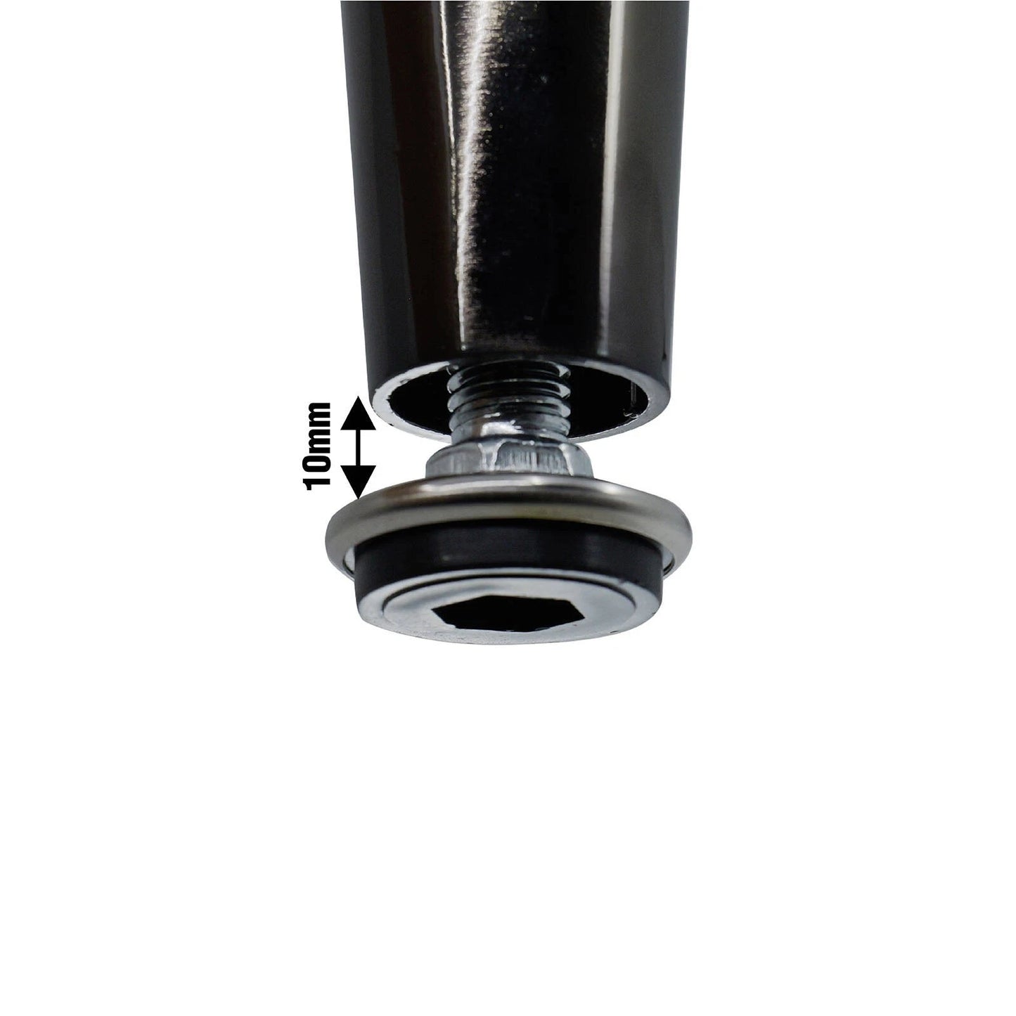 Adoored 150mm Black Nickel Tapered Metal Furniture Leg - Easy Install, Modern Design