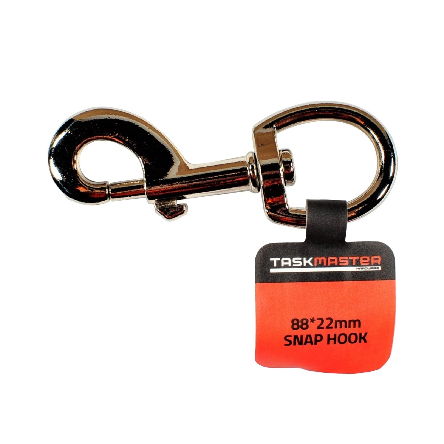 Taskmaster 88 x 22mm Nickel Plated Snap Hook with Round Swivel & Spring Loaded Trigger