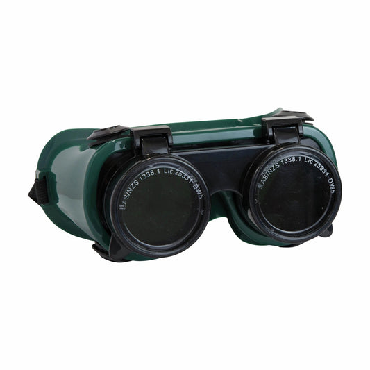 Bossweld Shade 5 Flip-Up Gas Welding Goggles with Elastic Strap and Lightweight Design