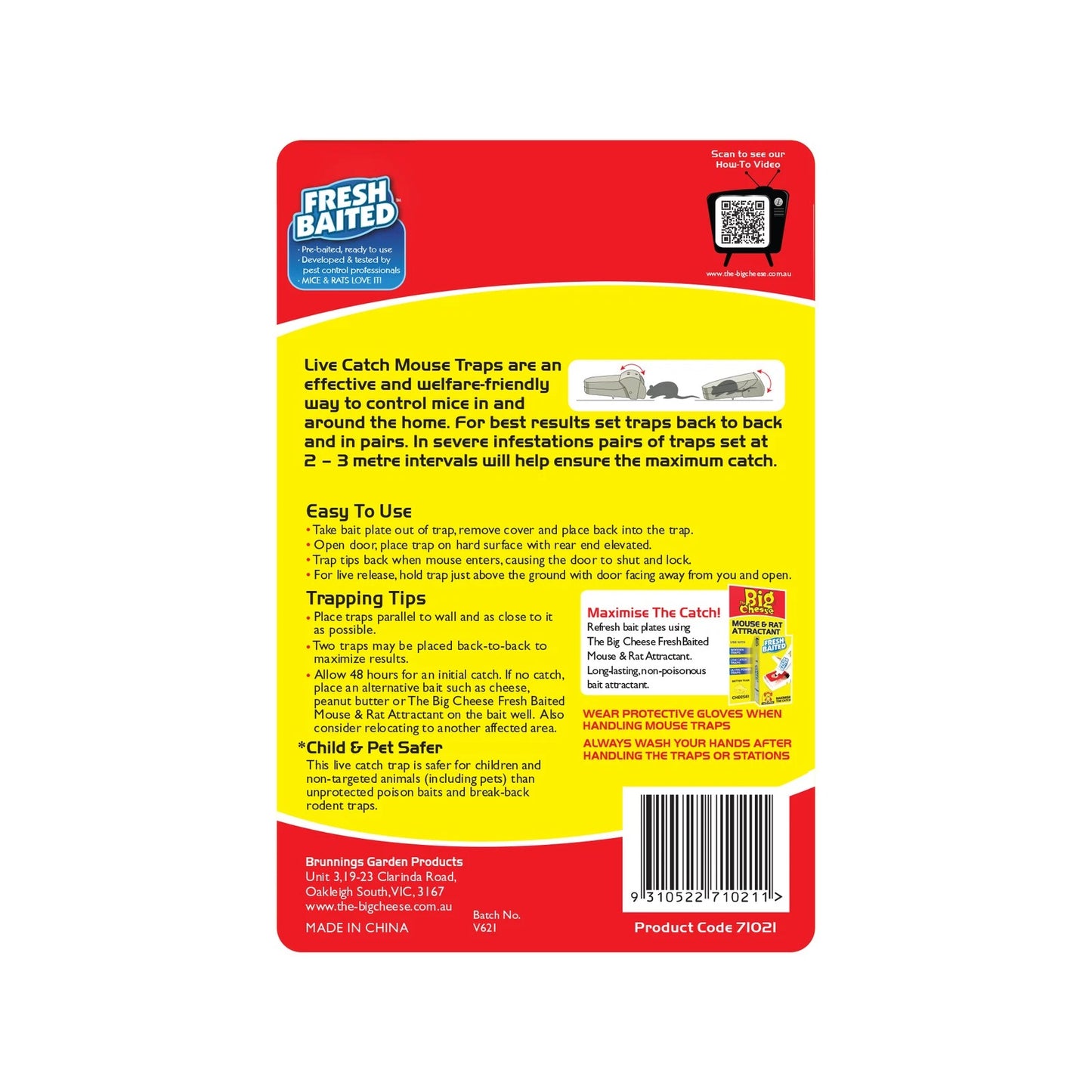 The Big Cheese Humane Live Catch Mouse Trap 2 Pack - Indoor/Outdoor, Eco-Friendly