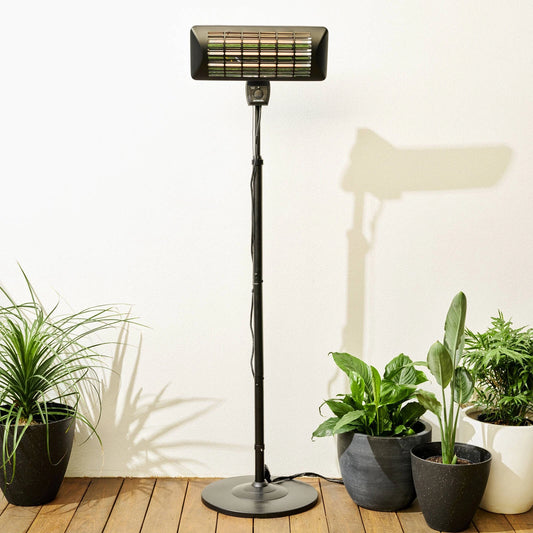 Jumbuck 2000W Black Matte Radiant Patio Heater, 3 Power Settings, IP24 Water Protection