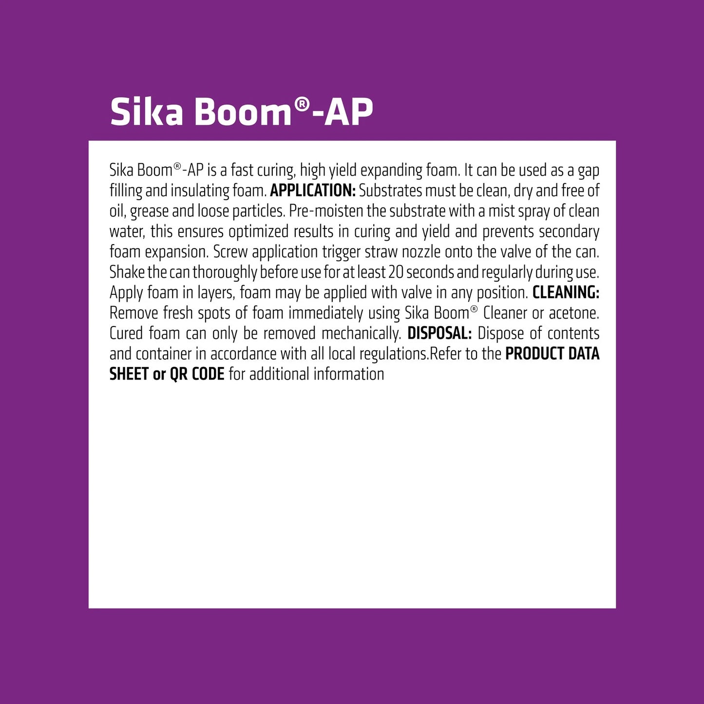 Sika 500ml Expanding Foam Filler, Paintable, Indoor/Outdoor Use, Quick Curing