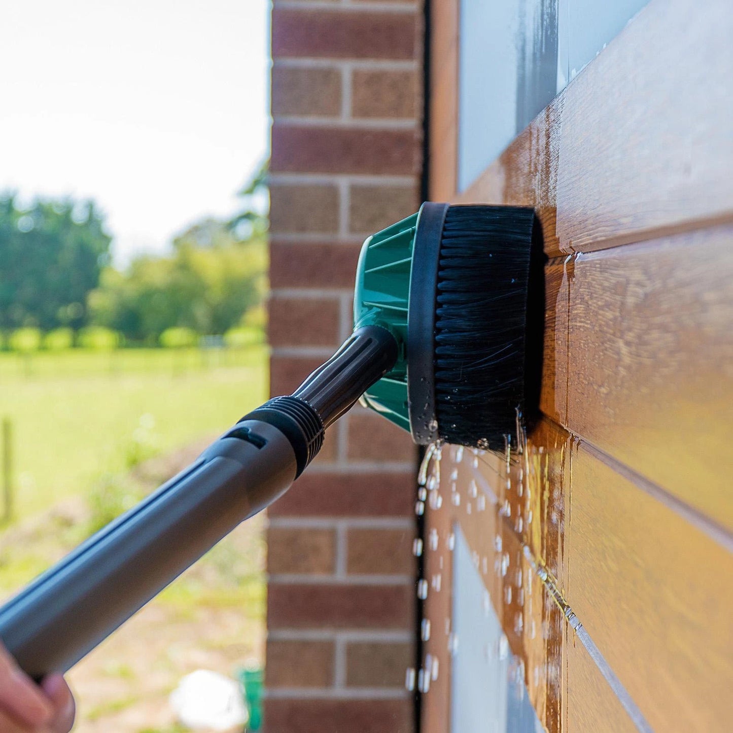 Gerni Rotary Brush with Rotating Head & Long Reach Handle for Delicate Surfaces