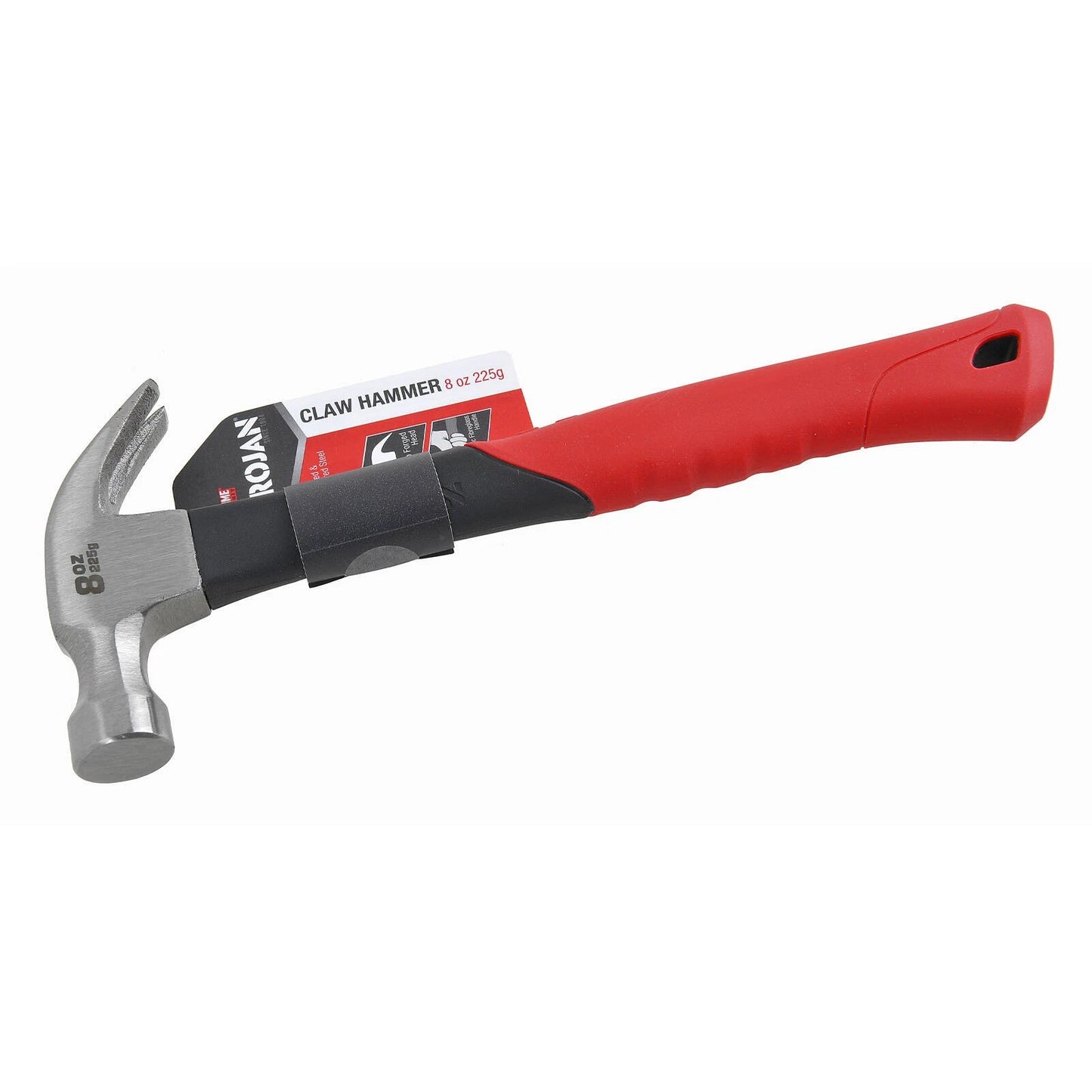 Trojan 8oz Fibreglass Claw Hammer, Ergonomic Handle, Lifetime Warranty