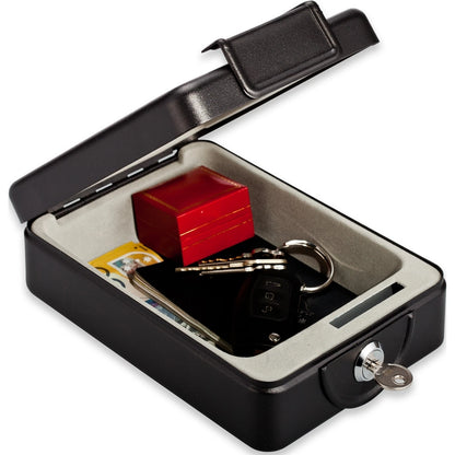 Sandleford Safety Box 210x155x55mm, Portable Anti-Theft Storage, Galvanised Steel, Key Lock