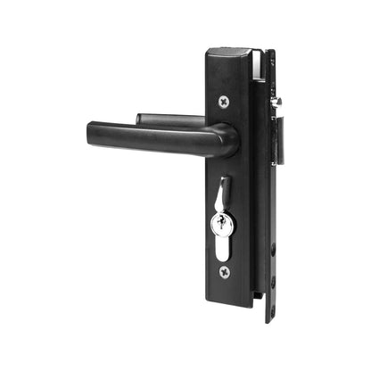 Rolltrak Black Keyed Hinged Screen Door Lock with Internal Snib & 5 Pin Cylinder