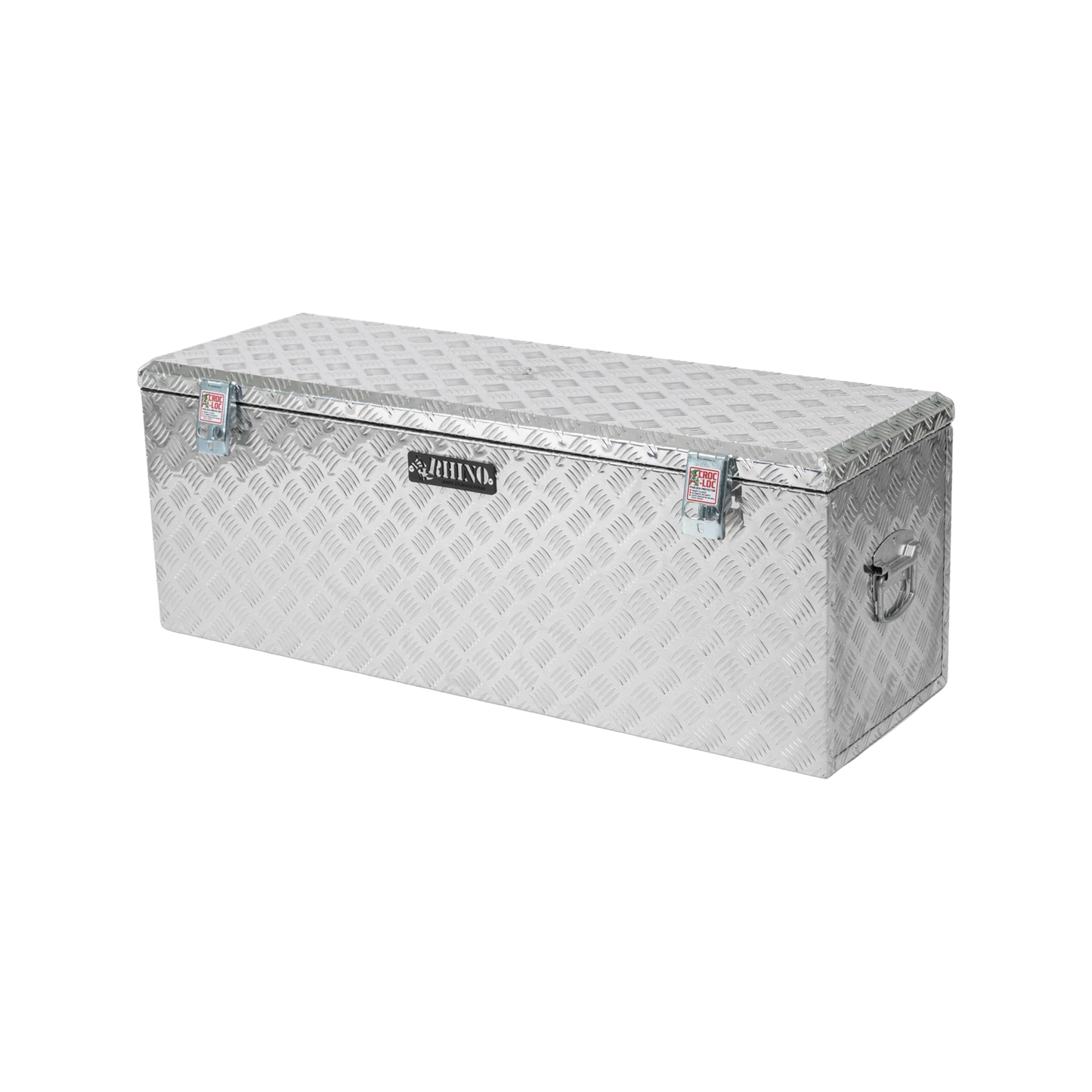 Rhino Aluminium Checkerplate Toolbox 1110x370x410mm, Durable, Weather-Resistant, Secure Locking
