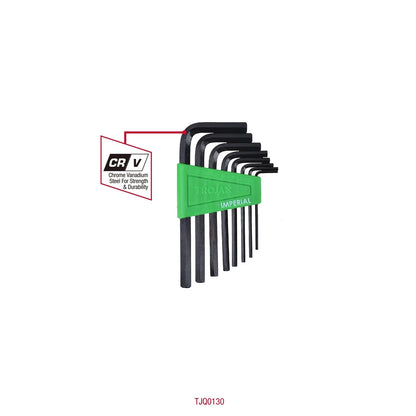 Trojan 8 Piece Imperial Hex Key Set, Chrome Vanadium Steel, Lifetime Guarantee