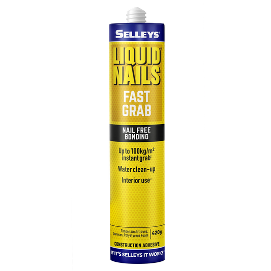 Selleys Liquid Nails Fast Grab Adhesive 420g - Strong, Quick Bond, Indoor Use