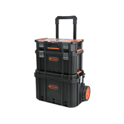 Tactix 3-in-1 Mobile Tool Storage System with Interlockable Design & All-Terrain Wheels