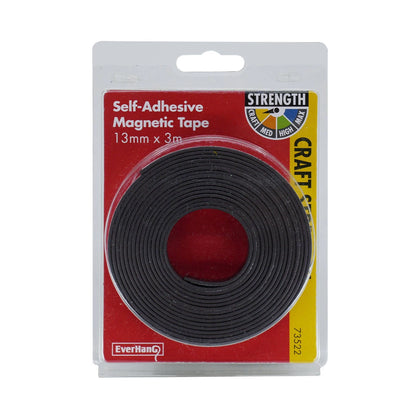 Everhang 3000x13mm Self-Adhesive Magnetic Strip, Strong Craft Adhesive, Flexible Design