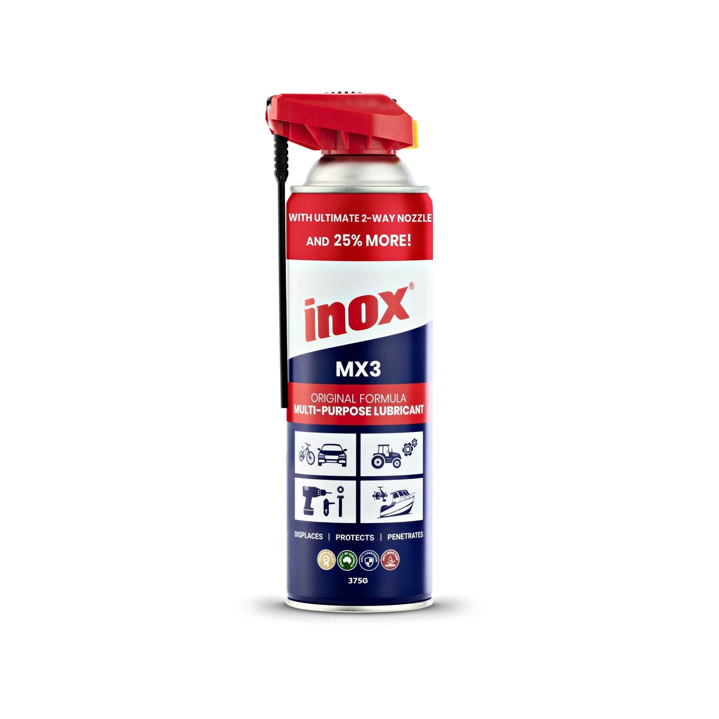Inox 375g Aerosol Lubricant with 2-Way Straw - Protects, Penetrates, Lubricates