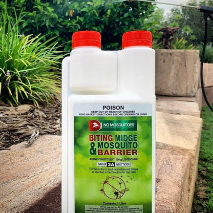 No Mosquitoes 1L Mosquito & Midge Spray, 6-Week Protection, Covers 1000m², Safe for Plants