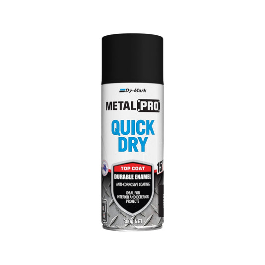 Dy-Mark 300g Black Flat MetalPro Quick Dry Enamel Spray, Anti-Corrosive, Indoor/Outdoor