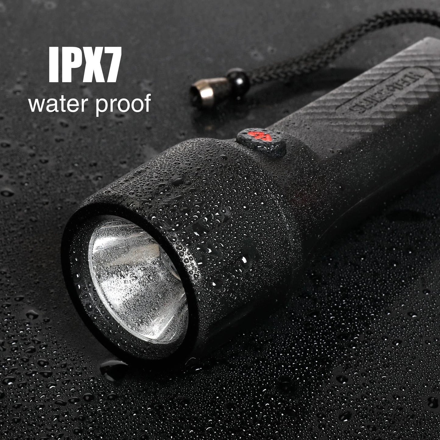SWISS+TECH Waterproof LED Flashlight, 200lm, IPX7, 150m Beam, Multi-Mode, Includes Batteries