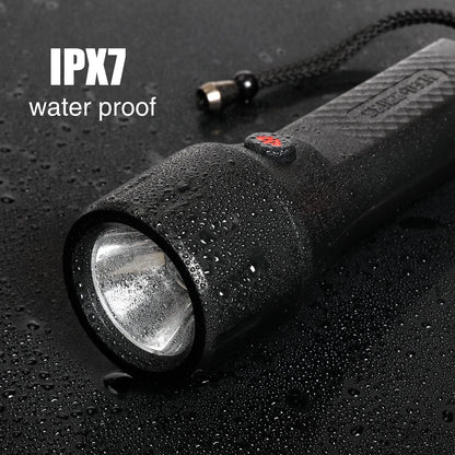 SWISS+TECH Waterproof LED Flashlight, 200lm, IPX7, 150m Beam, Multi-Mode, Includes Batteries