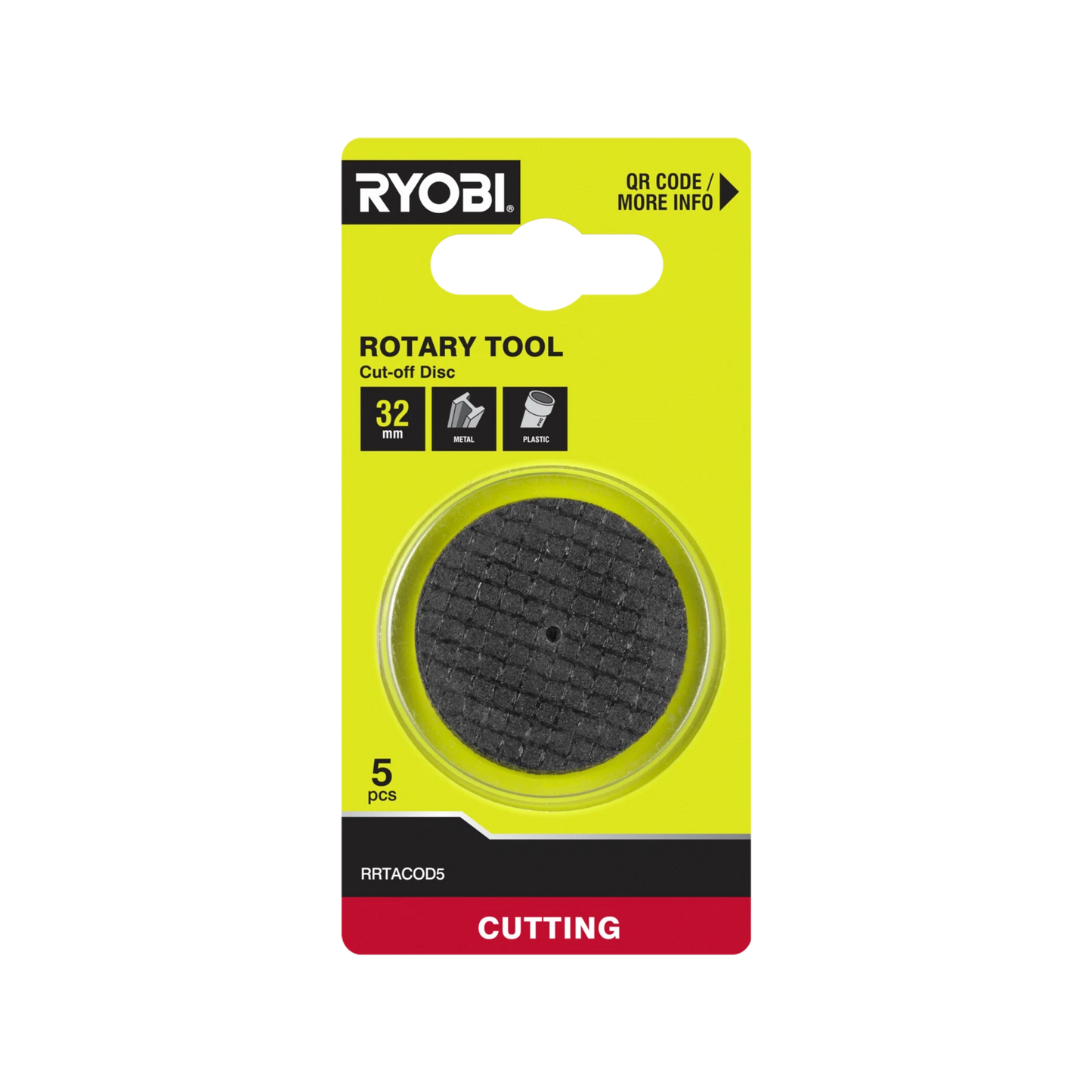 Ryobi 32mm Cutting Disc 5 Pack for Metal & Plastic, 35,000 RPM, Compact & Durable