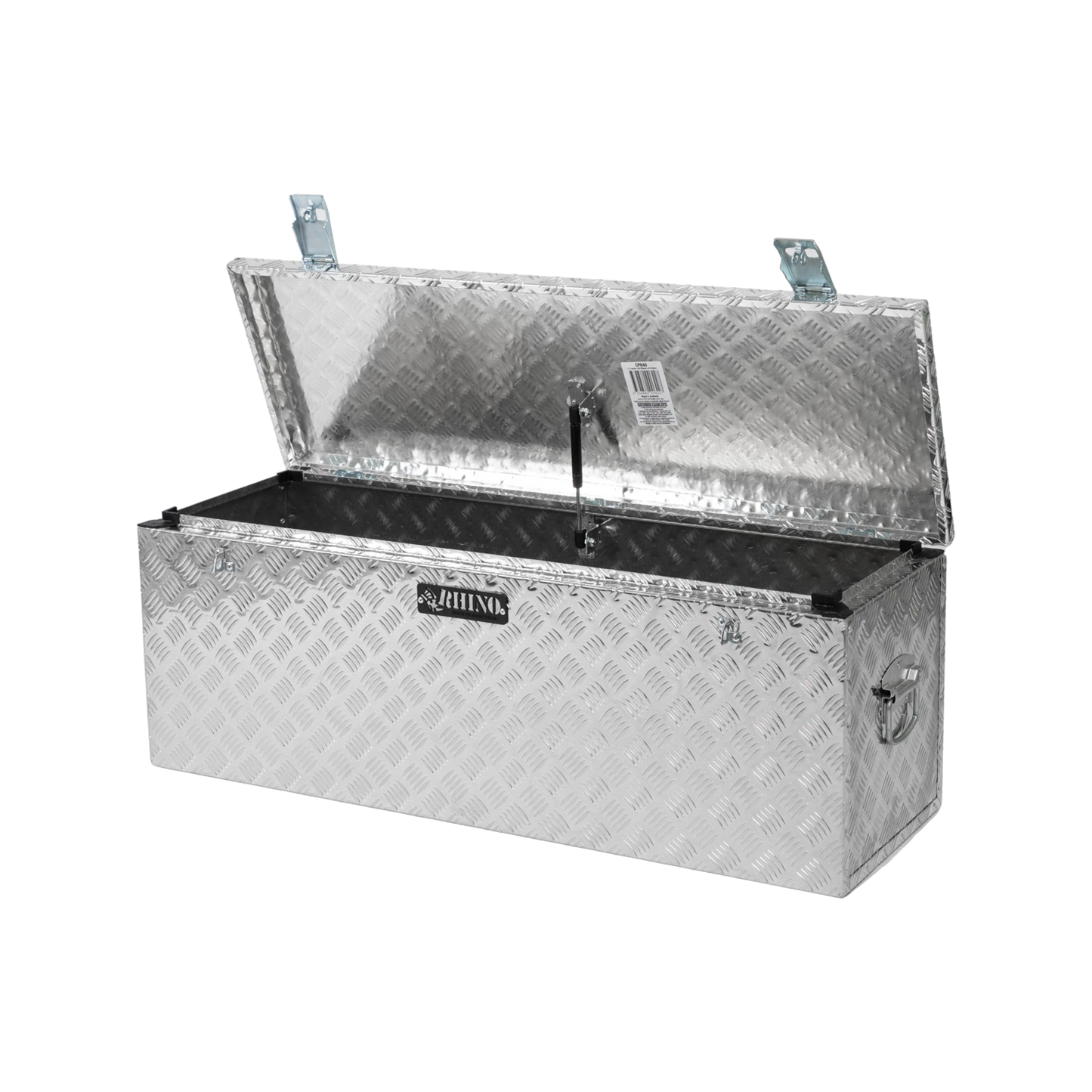 Rhino Aluminium Checkerplate Toolbox 1110x370x410mm, Durable, Weather-Resistant, Secure Locking