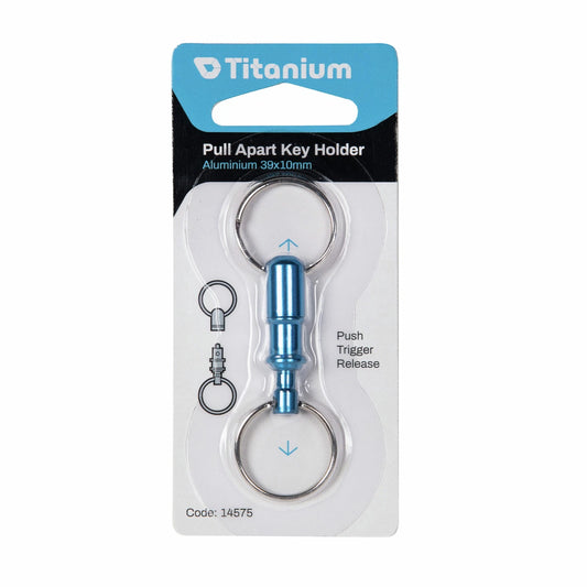 Titanium Aluminium Trigger Release Key Holder with Push Trigger & Steel Rings