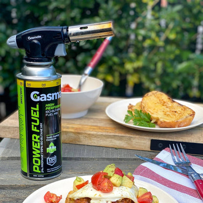 Gasmate Butane Fire Lighter Torch, Chrome/Black, Easy Ignition, Outdoor Cooking Tool