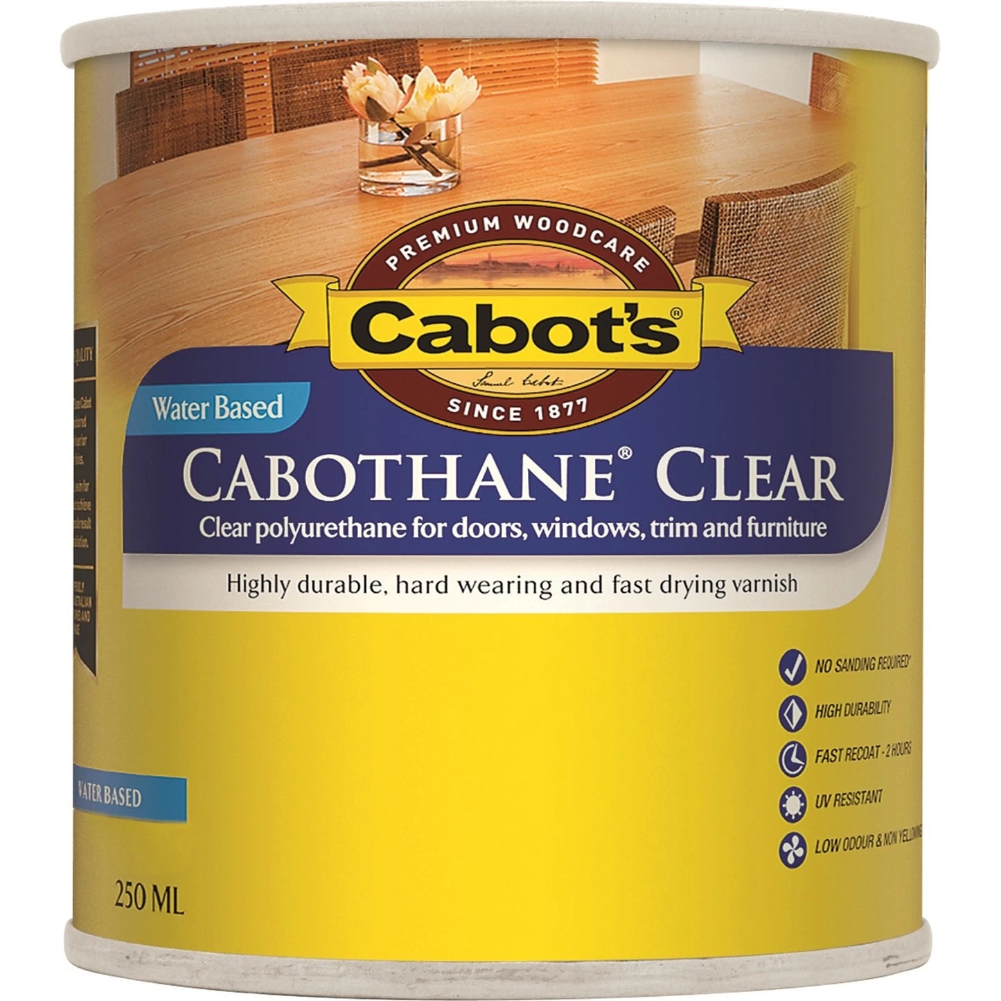 Cabot's 250ml Matt Water Based Interior Varnish - Durable, Fast Drying, Easy Clean