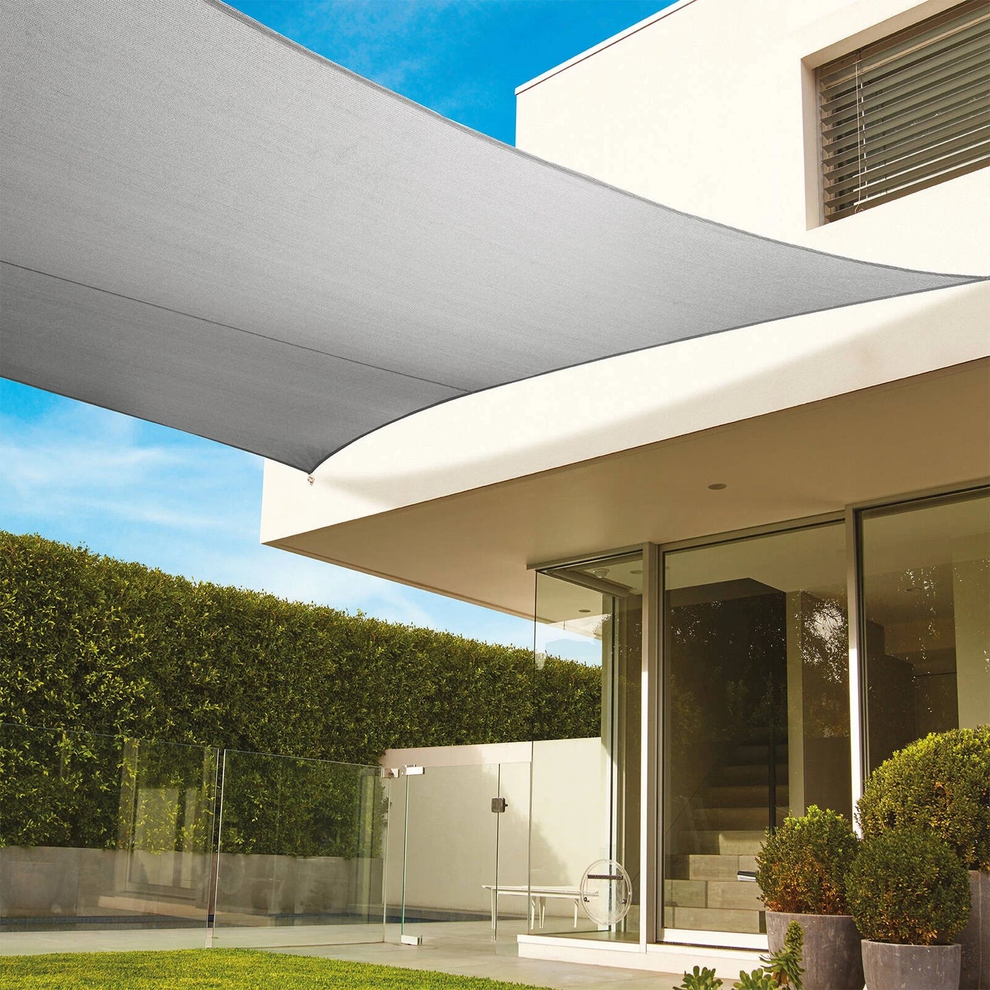 Coolaroo Rectangle Stone Shade Sail 5x3m - 95% UV Block, Cancer Council Endorsed