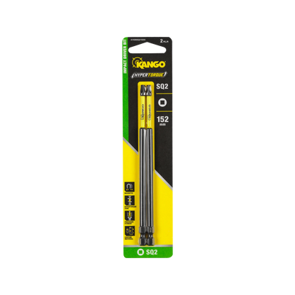 Kango HYPERTORQUE™ 152mm SQ2 Impact Driver Bit 2 Pack with Magnetised Tips