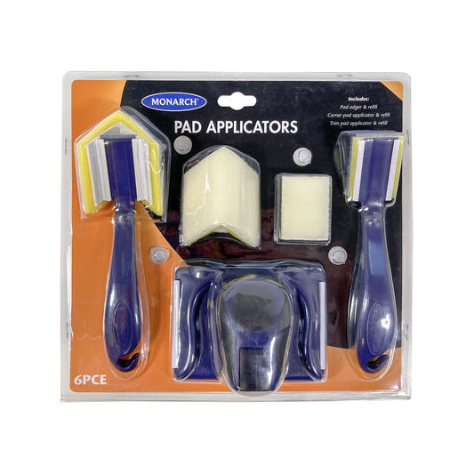 Monarch Pad Applicators 6 Piece Set, Versatile for Large Projects, Includes Refill Pads