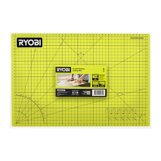 Ryobi A3 Self-Healing Cutting Mat - Durable, Non-Slip, Accurate Measurements