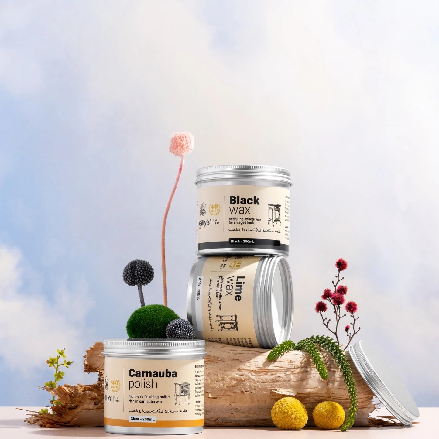 Gilly's Black Wax 200ml - Antique Effects, Rich Black Finish, Natural Ingredients