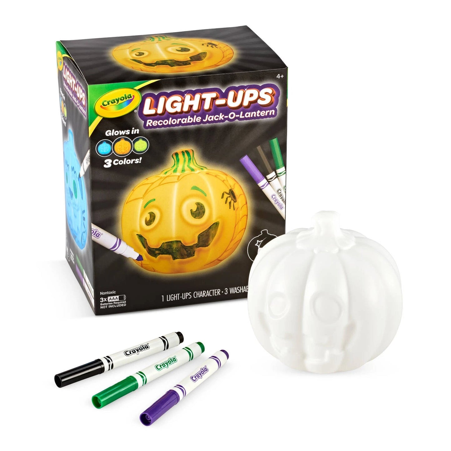 Crayola Light-Ups Jack-O-Lantern - Interactive, Reusable, Kid-Safe Halloween Craft Set