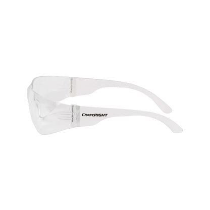 Craftright Clear Safety Glasses, Lightweight, Scratch-Resistant, AS/NZS 1337.1:2010 Certified