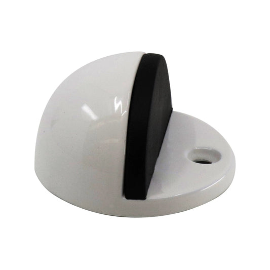 Adoored White Half Moon Cushion Door Stop - Durable, Non-Marking, Easy Install, Modern Design