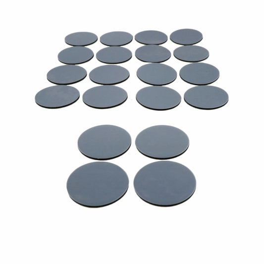 Surface Gard 25mm Round Self Adhesive Sliders, 20 Pack, PTFE, Grey, Easy Install