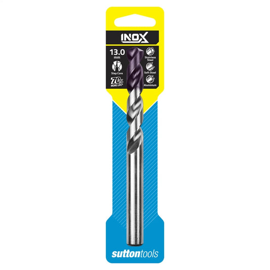 Sutton Tools 13.0mm INOX Stainless Steel Jobber Drill Bit, M2 HSS, Futura Nano Coated