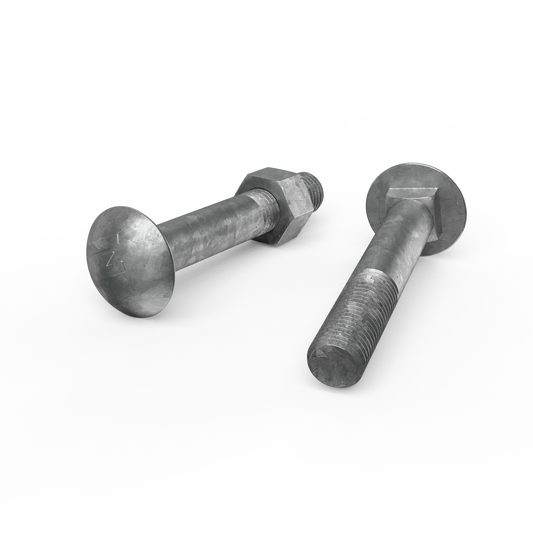 ZENITH M16 x 100mm Galvanised Cup Head Bolts & Nuts, Corrosion Resistant, AS Compliant