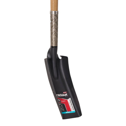 Trojan Timber Long Handle Trenching Shovel, Durable Carbon Steel Blade, Comfortable Grip