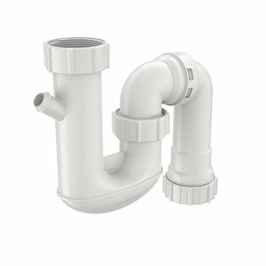 Caroma 50mm White S & P Traps with Dishwasher Connection, Lightweight Polypropylene