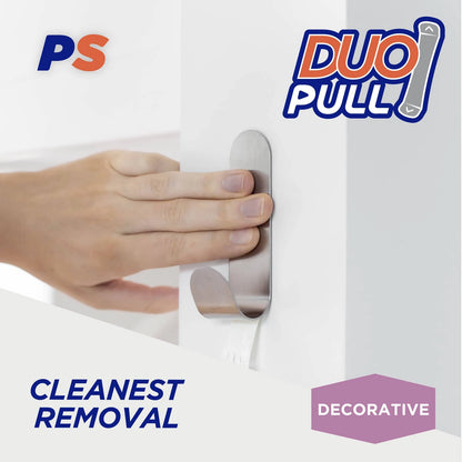 Permastik Large Steel Metal Hook, Stainless Steel, 2kg Support, Self-Adhesive, Easy Install