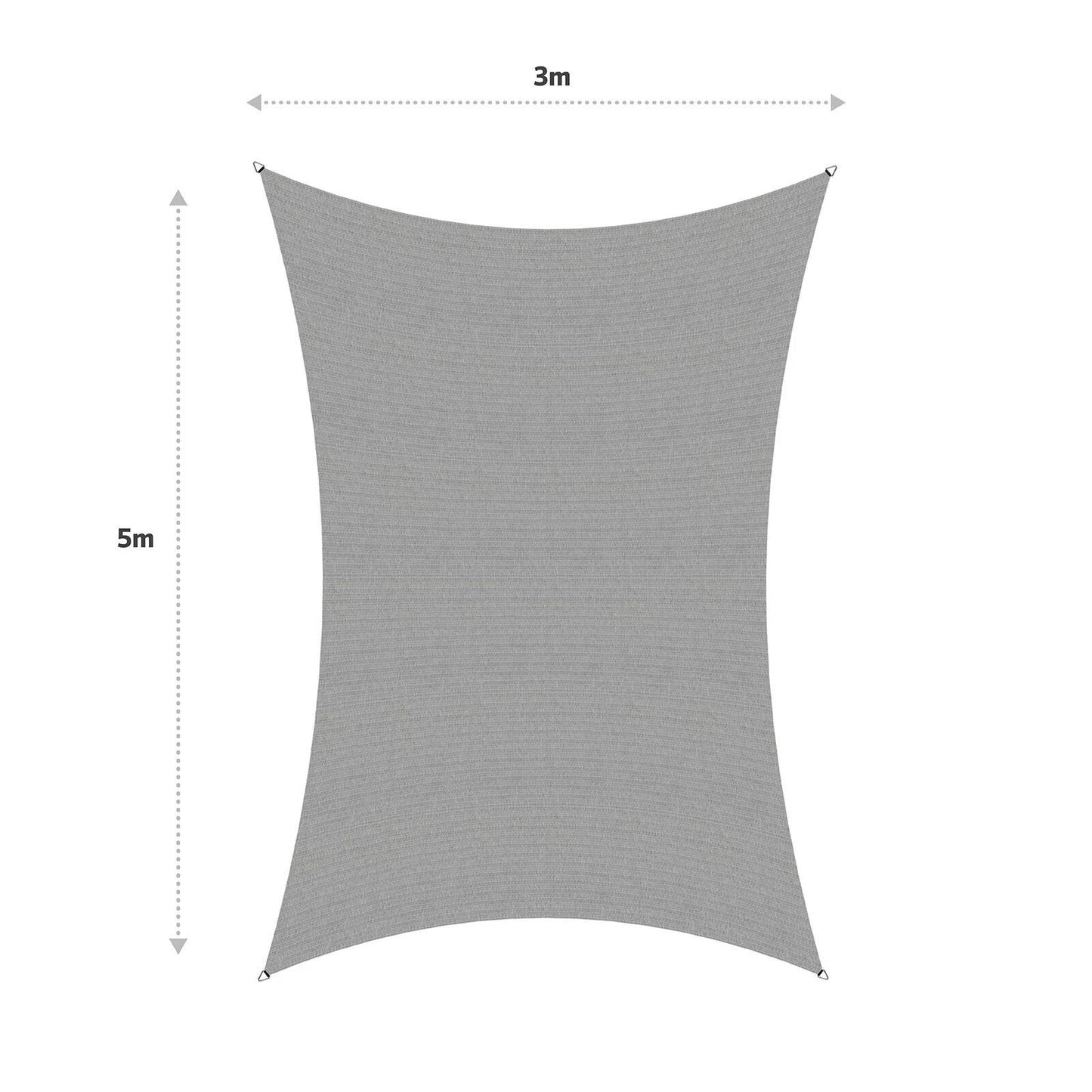 Coolaroo Rectangle Stone Shade Sail 5x3m - 95% UV Block, Cancer Council Endorsed