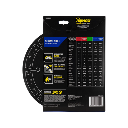 Kango 230mm Segmented Diamond Blade for Concrete, Brick, Asphalt - Wet/Dry Cutting