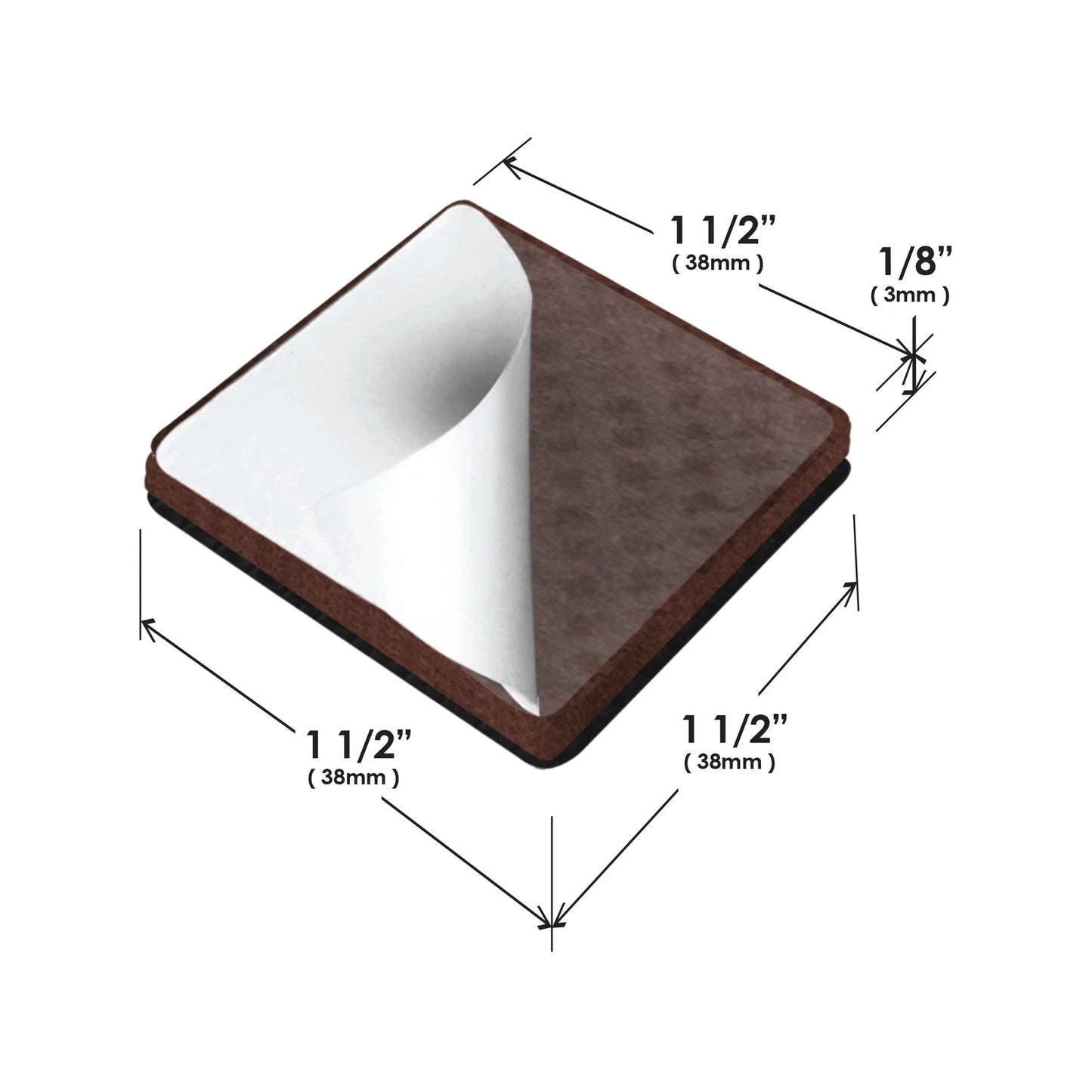 Slipstick 38mm Square Gripper Floor Protection Pads, Non-Slip, 8 Pack, 5-Year Warranty