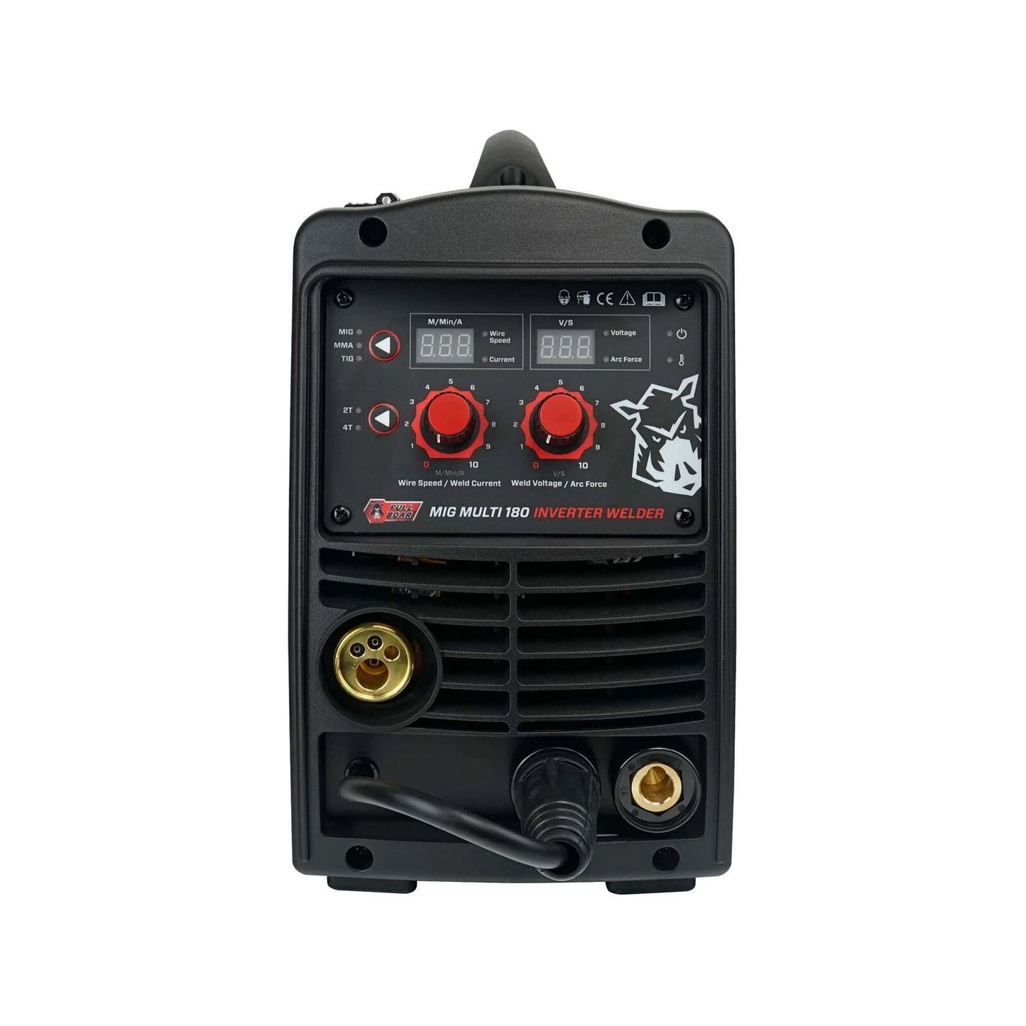 Full Boar Multi Inverter Welder 180A, MIG/Stick/TIG, IGBT Tech, Digital Display, Red
