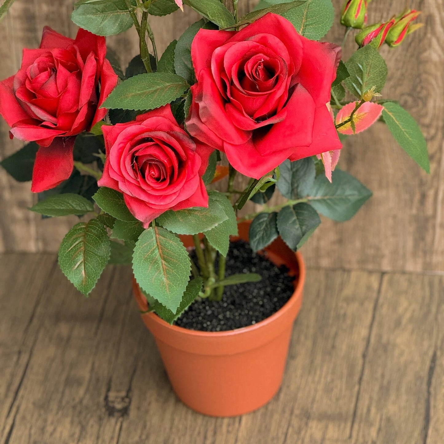 UN-REAL 54cm Red Rose Artificial Plant - Lifelike, Maintenance-Free Decor