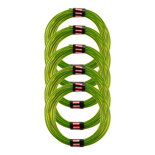 Ryobi 2.0mm Pre-Cut Spools 5 Pack - Quiet, Efficient Trimming for Select Ryobi Trimmers
